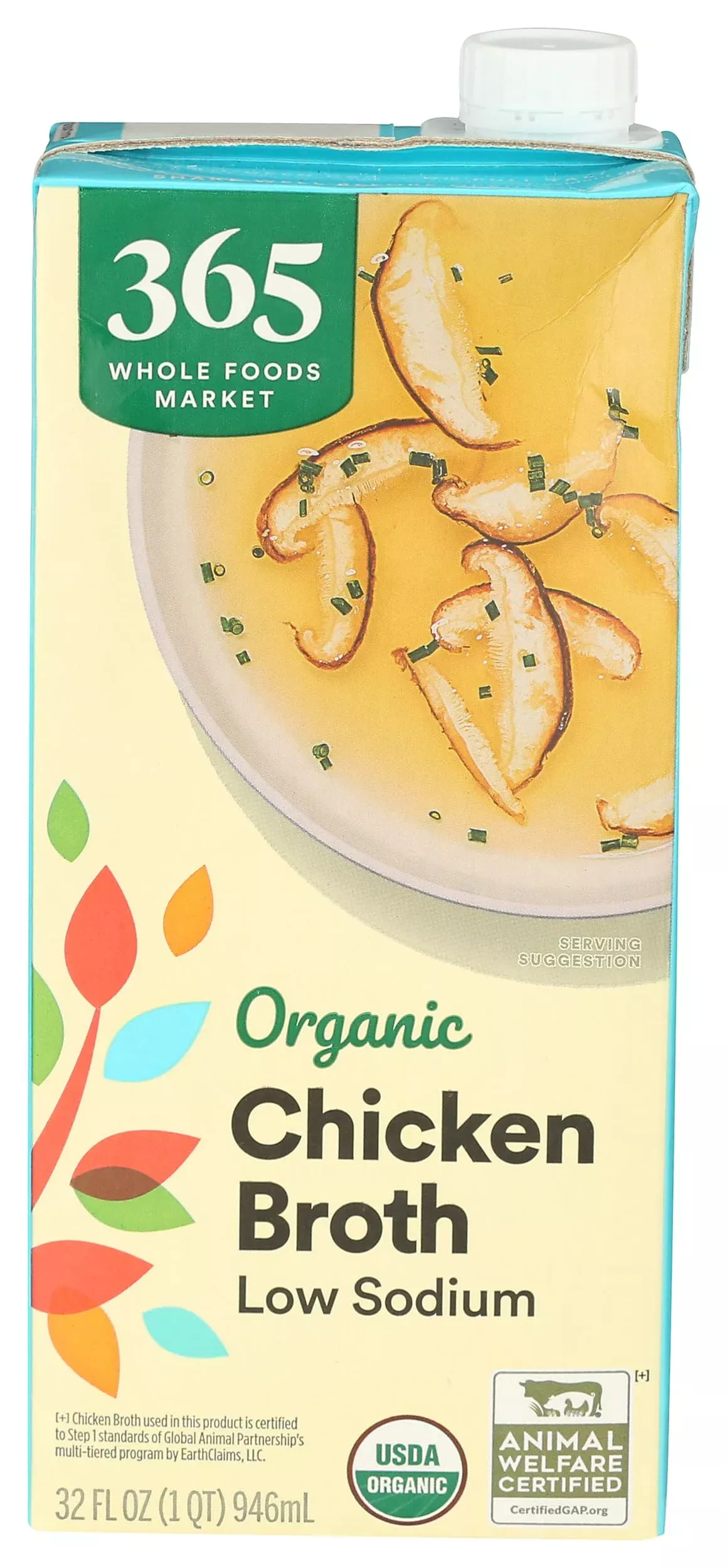 365 by Whole Foods Market Organic Low Sodium Chicken Broth, 32 Fl Oz -