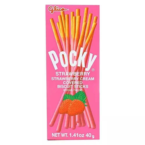 Glico Pocky Biscuit - Strawberry - Case of 20-1.41 Oz.